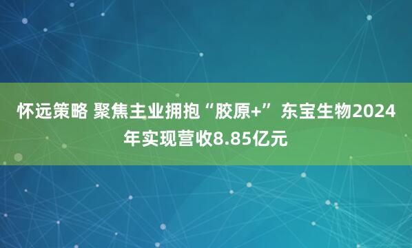 怀远策略 聚焦主业拥抱“胶原+” 东宝生物2024年实现营收8.85亿元